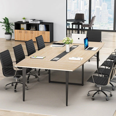 Preventa - Mesa Conferencia Reunion 244 CM Diseño Moderno Pasacables - Spacemarket