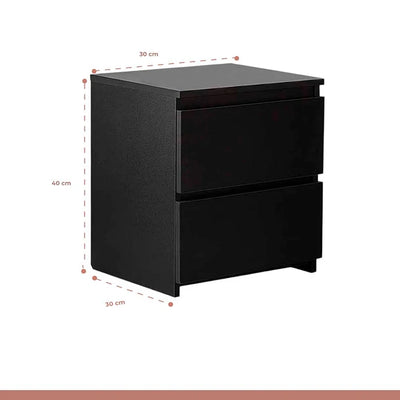 Velador Negro Cajon Doble - Spacemarket