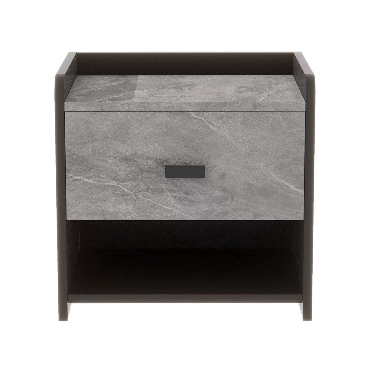 Velador Cajon Mármol Mdf Negro - Spacemarket