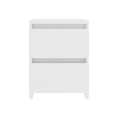 Velador Blanco Minimalista 2 Cajones Madera Mdf - Spacemarket
