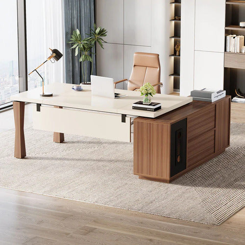 Escritorio Ejecutivo En L Con Cajonera Premium 180 Cm - Spacemarket
