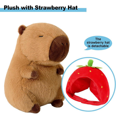 Peluche Capibara Carpincho Con Gorro Desmontable 35 Cm - Spacemarket