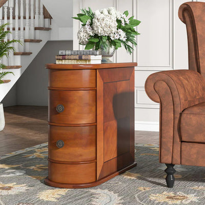 Velador Mesa Auxiliar 2 Cajones Elegante Clásico Premium - Spacemarket