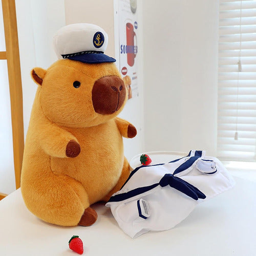 Peluche Capibara Capitan Marinero Grande 35 Cm - Spacemarket