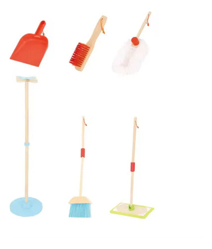 Juguete Madera Didactico Oficio Set De Aseo 6 Piezas - Spacemarket