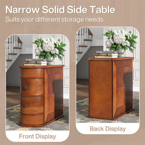 Velador Mesa Auxiliar 2 Cajones Elegante Clásico Premium - Spacemarket