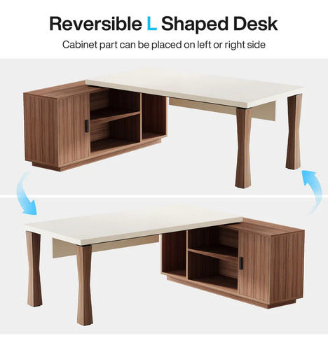 Escritorio Ejecutivo En L Con Cajonera Premium 180 Cm - Spacemarket