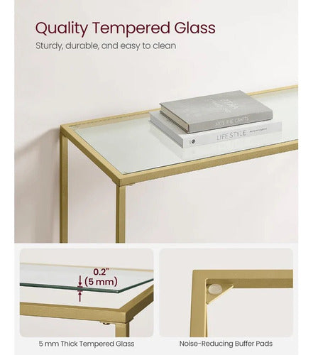 Mueble Recibidor Arrimo De Vidrio Dorado - Spacemarket