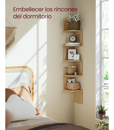 Estante Esquinero Zig Zag Estilo Ratan - Spacemarket