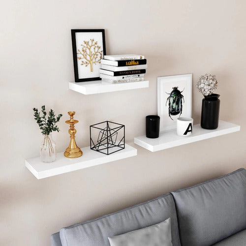 Repisa Flotante Blanco Mdf 80 X 20 X 3,8 Cm Gran Calidad - Spacemarket