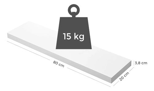 Repisa Flotante Blanco Mdf 80 X 20 X 3,8 Cm Gran Calidad - Spacemarket