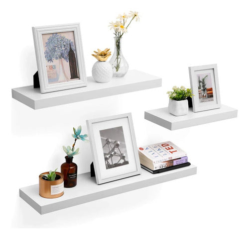 Repisa Flotante Blanco Mdf 80 X 20 X 3,8 Cm Gran Calidad - Spacemarket