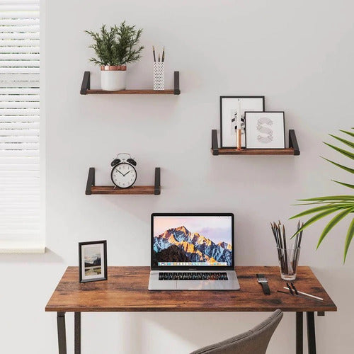 Set X3 Repisas Flotantes De Madera Estilo Industrial - Spacemarket