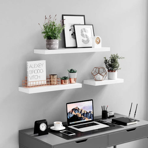 Repisa Flotante Blanco Mdf 80 X 20 X 3,8 Cm Gran Calidad - Spacemarket