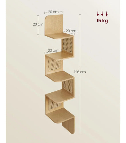 Estante Esquinero Zig Zag Estilo Ratan - Spacemarket