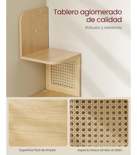 Estante Esquinero Zig Zag Estilo Ratan - Spacemarket