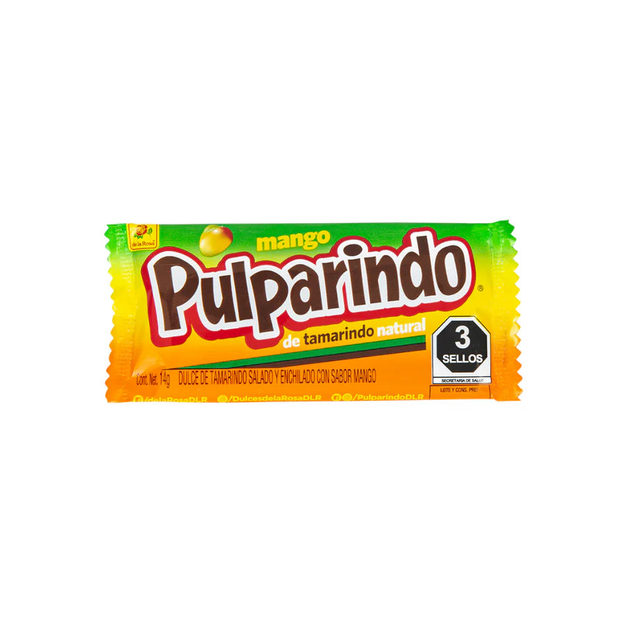 Caja 20 Dulces Mexicanos Pulparindo Tamarindo Sabor Mango - Spacemarket