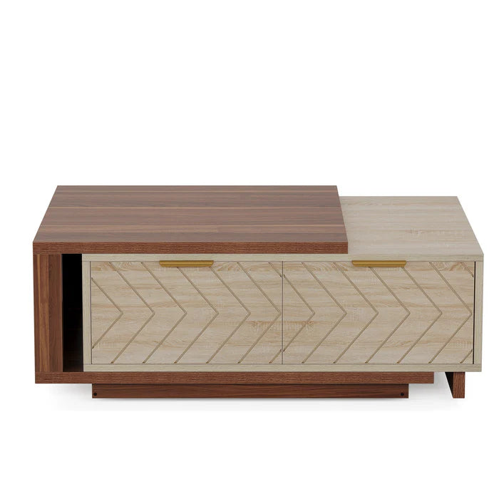 PREVENTA - Mesa De Centro Extensible Bicolor 2 Cajones Premium - Spacemarket