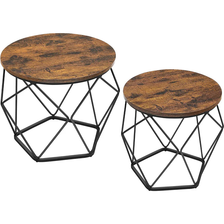 Set 2 Mesas Centro Hexagonal Tipo Araña Estilo Industrial - Spacemarket