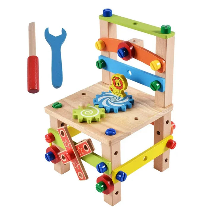 Juguete Didáctico Silla Madera Construccion Herramientas - Spacemarket