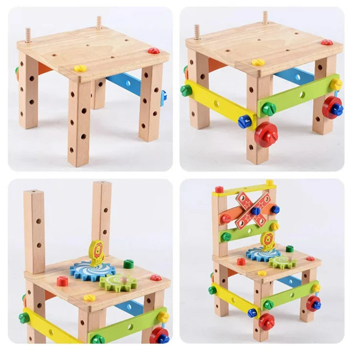 Juguete Didáctico Silla Madera Construccion Herramientas - Spacemarket