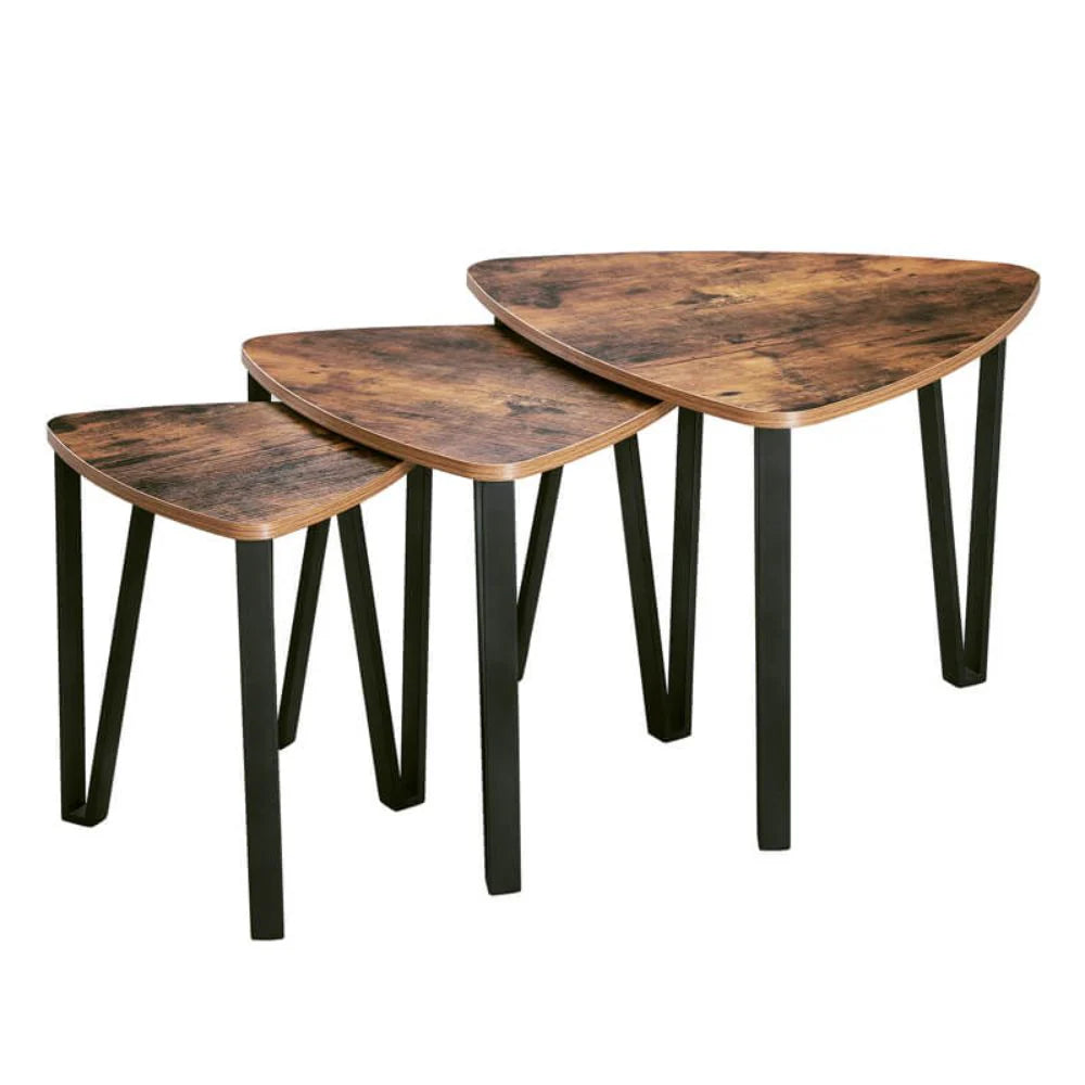 Set 3 Mesas Centro Estilo Industrial - Spacemarket