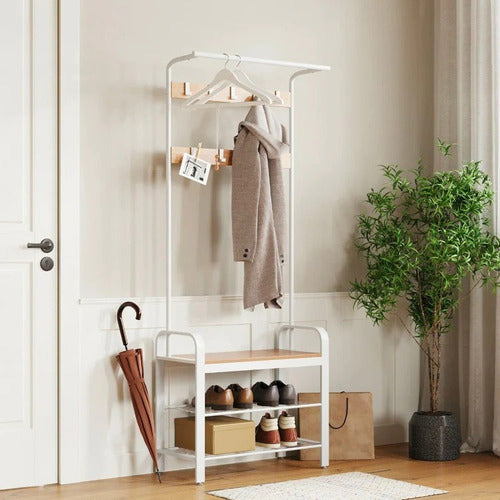 Mueble Recibidor Perchero Blanco Estilo Industrial - Spacemarket