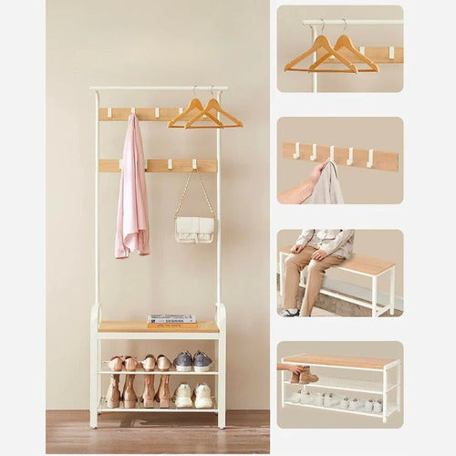 Mueble Recibidor Perchero Blanco Estilo Industrial - Spacemarket
