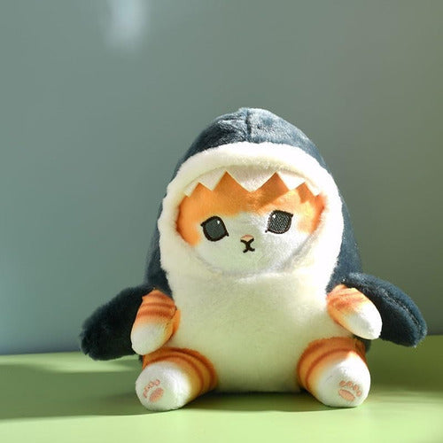 Peluche Gato Michi Tiburon Kawaii Cute Grande 20 Cm - Spacemarket