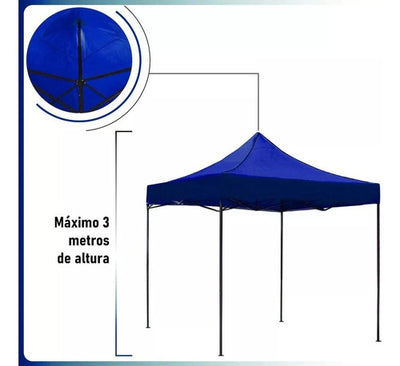 Toldo 2x2 Plegable Metálico Antioxidable Con Lona - Spacemarket