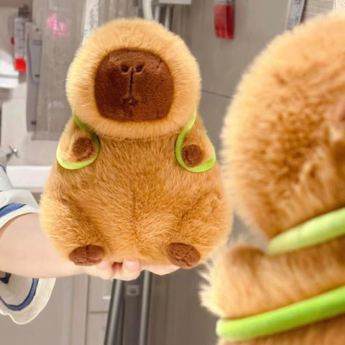 Peluche Capibara Felpa Grande 35 Cm Con Mochila Tortuga - Spacemarket