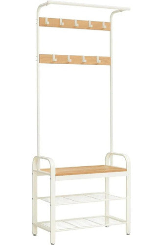 Mueble Recibidor Perchero Blanco Estilo Industrial - Spacemarket