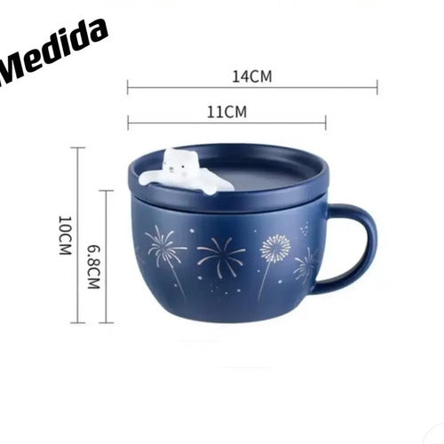 Taza Mug Oso + Plato Galletas Kawaii - Spacemarket