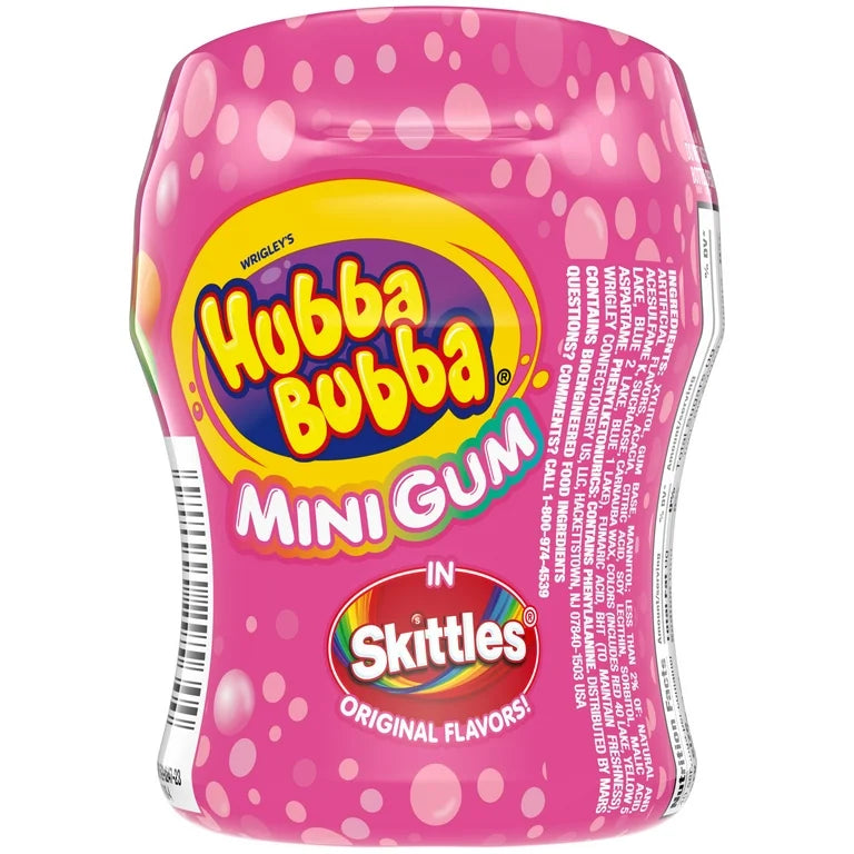 Dulce Chicle Hubba Bubba Mini Gum Con Skittles 40 Piezas