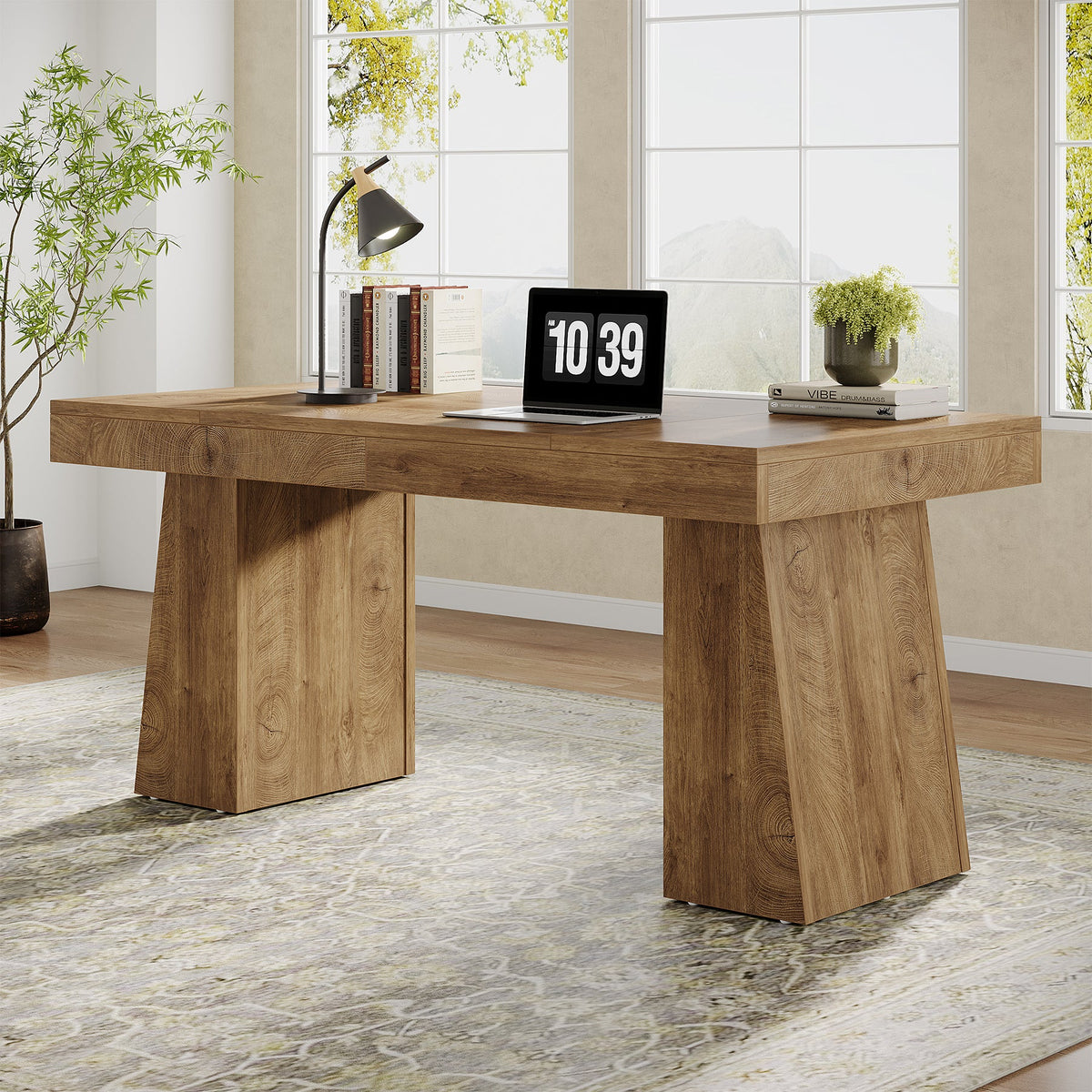 Preventa - Escritorio Ejecutivo Base Pedestal Premium Cafe 140 Cm