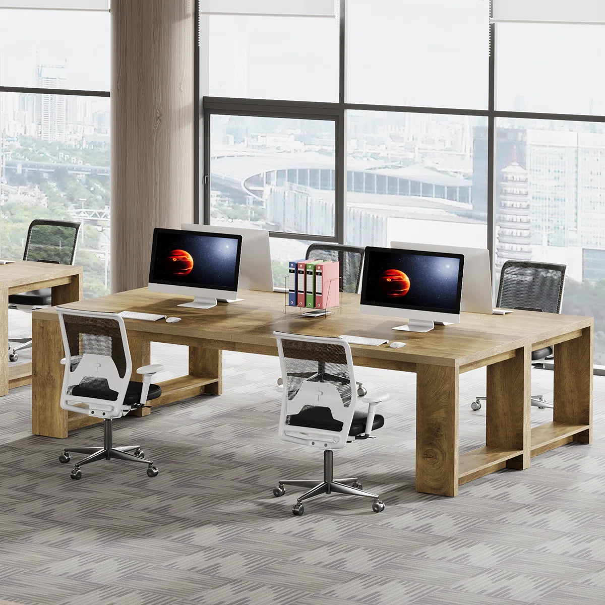 PREVENTA - Escritorio Estilo Rustico Para 2 Personas Extralargo 220 Cm