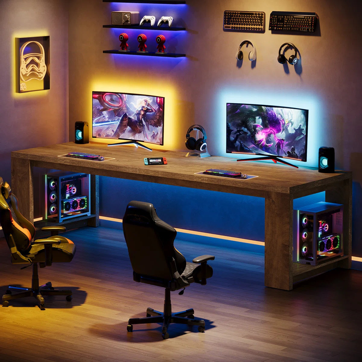 PREVENTA - Escritorio Estilo Rustico Para 2 Personas Extralargo 220 Cm