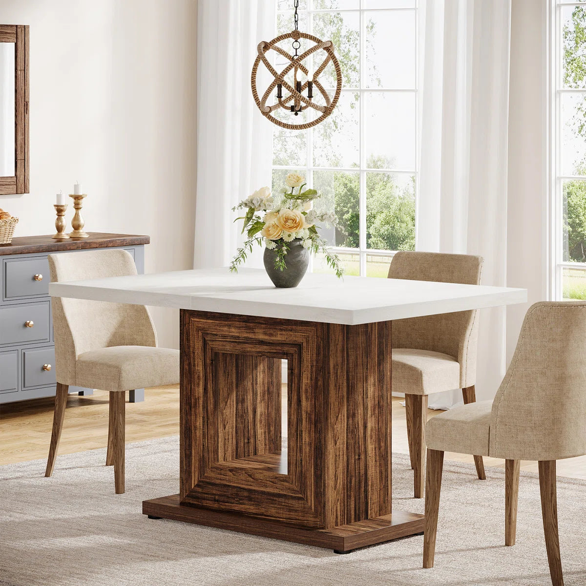 Mesa Comedor Cocina Bicolor Premium 4 Personas - Spacemarket