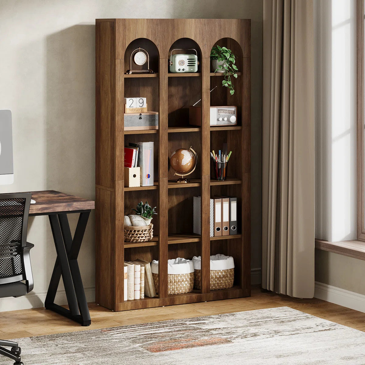 PREVENTA - Mueble Estante Librero Biblioteca Forma Arqueada Premium - Spacemarket