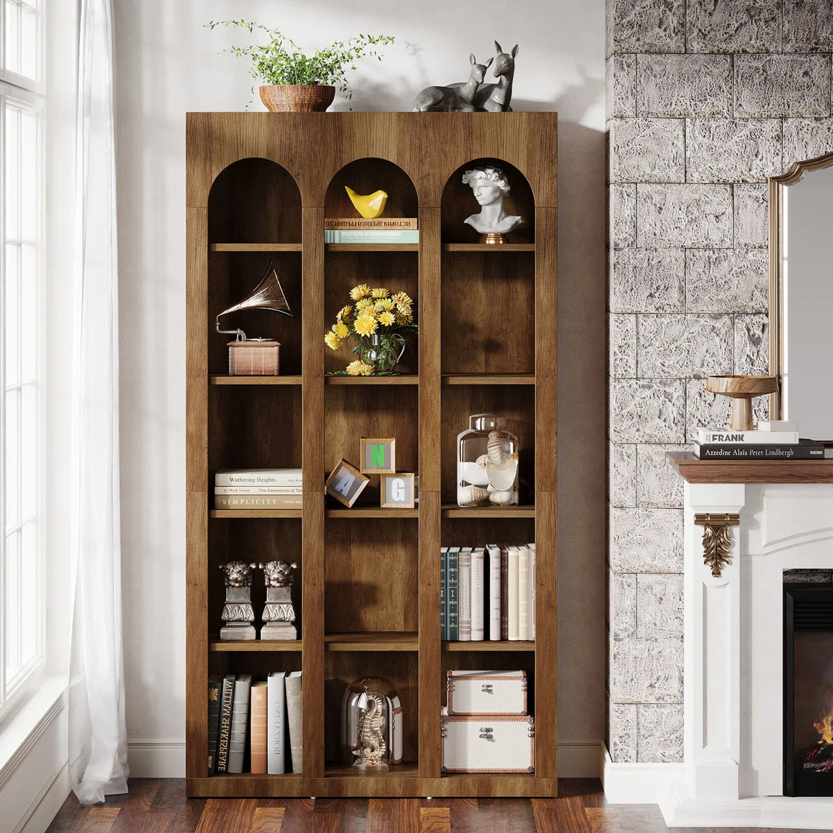 PREVENTA - Mueble Estante Librero Biblioteca Forma Arqueada Premium - Spacemarket