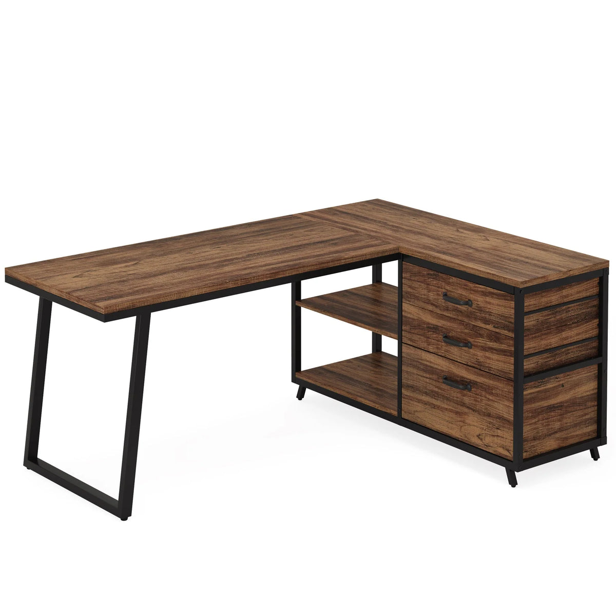 Preventa - Escritorio Industrial en L Reversible 135 CM Con Cajonera - Spacemarket