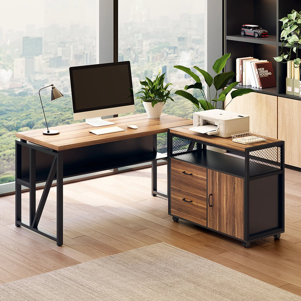 Preventa - Escritorio Ejecutivo En L 140 Cm Modular Cajonera Reversible