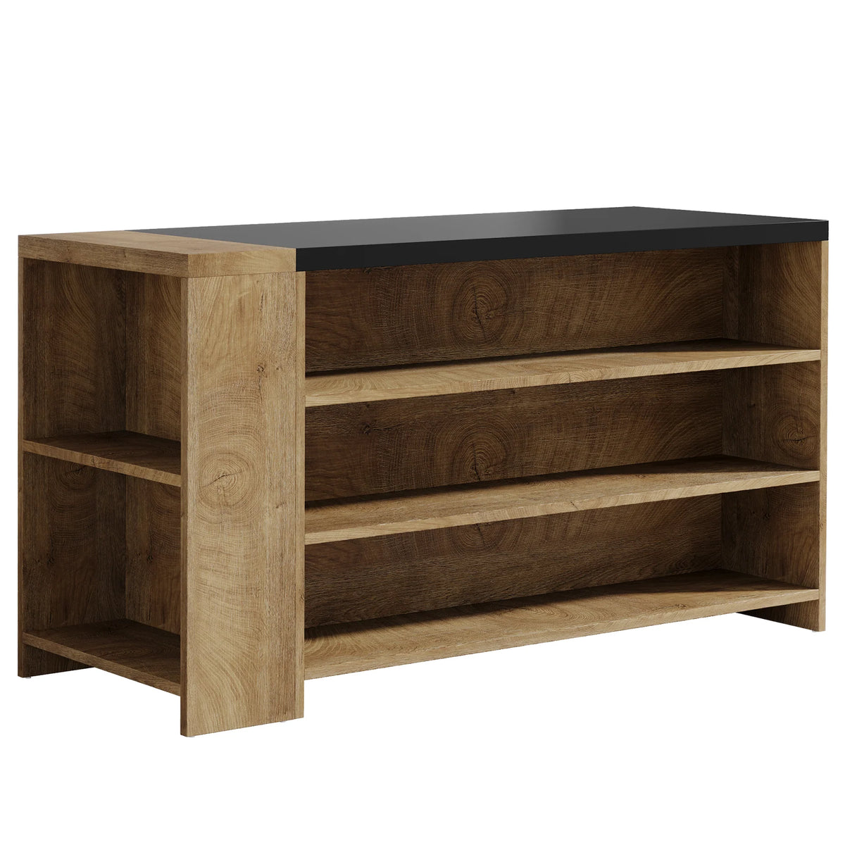 Preventa - Mesa Isla Bar Cocina 140 Cm 5 Estantes Premium Marrón - Spacemarket