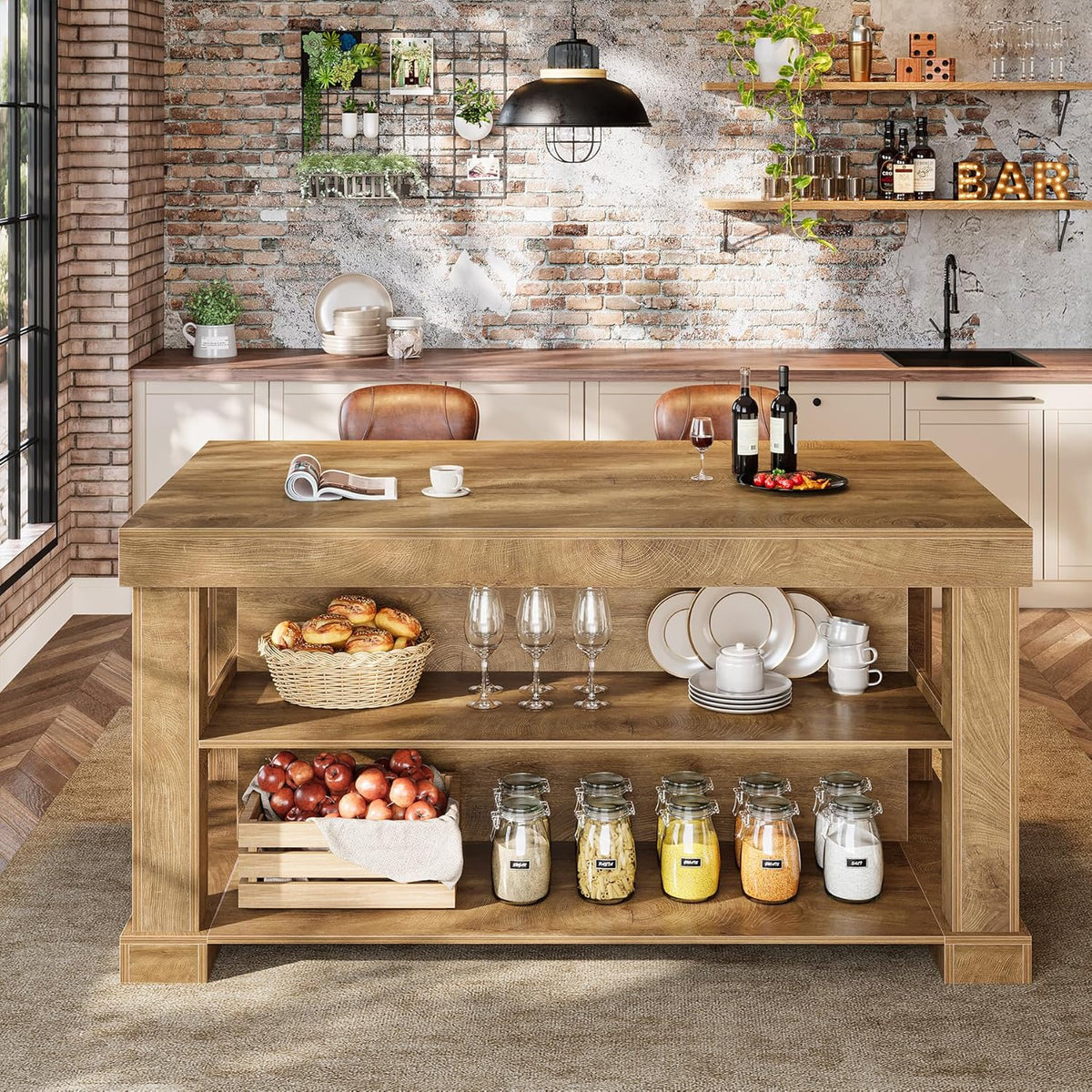 Preventa - Mueble Isla Cocina Premium Diseño Rustico 140 CM - Spacemarket