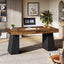 Escritorio Ejecutivo Negro Base Pedestal Premium 140 Cm - Spacemarket