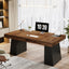 Escritorio Ejecutivo Negro Base Pedestal Premium 140 Cm - Spacemarket