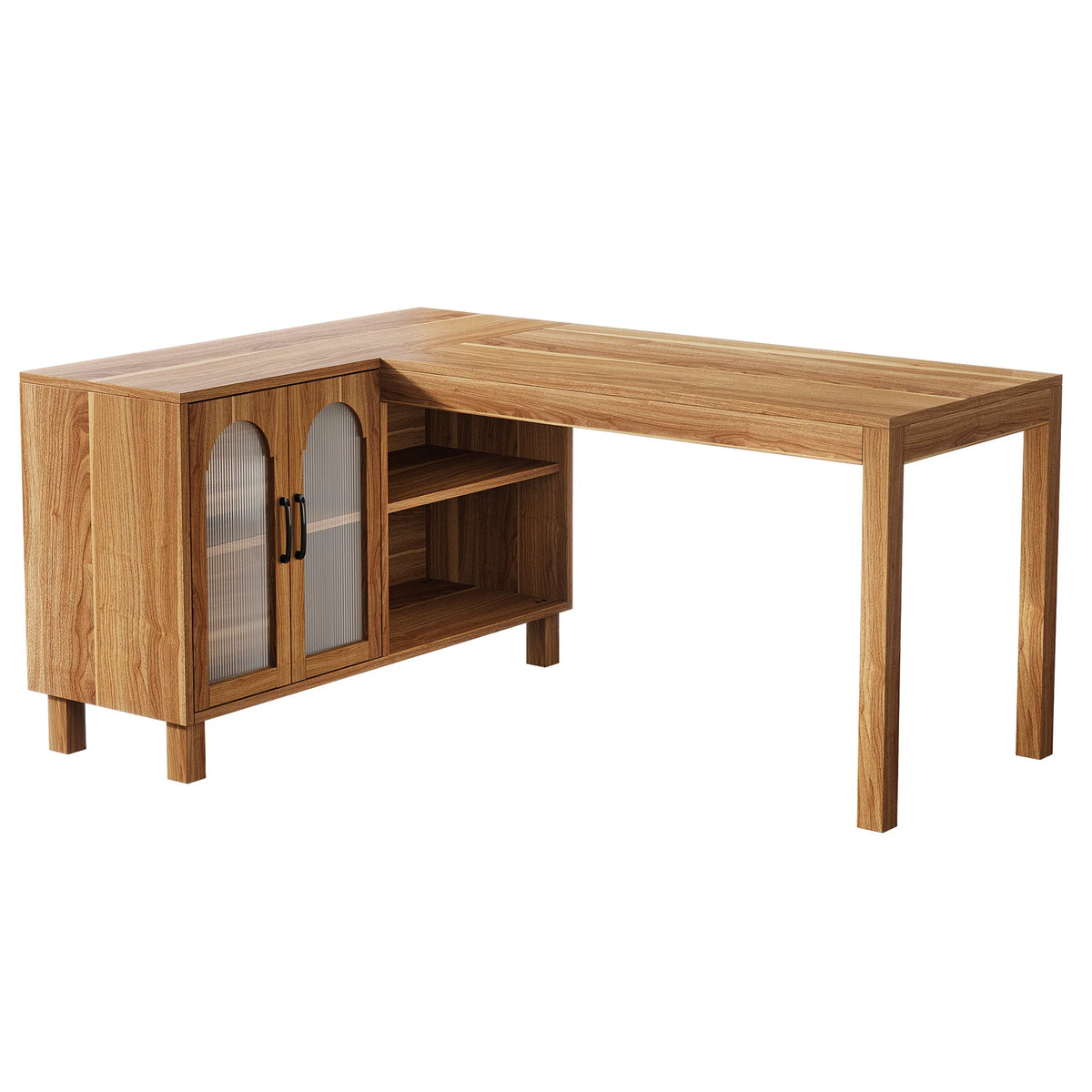 Preventa - Escritorio Estilo Rustico En L 150 CM Con Cajonera Acabado Madera - Spacemarket