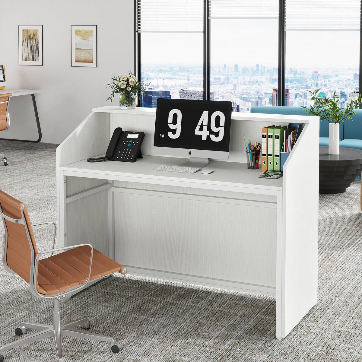Preventa - Mueble recepción Blanco Diseño Moderno 118 Cm - Spacemarket