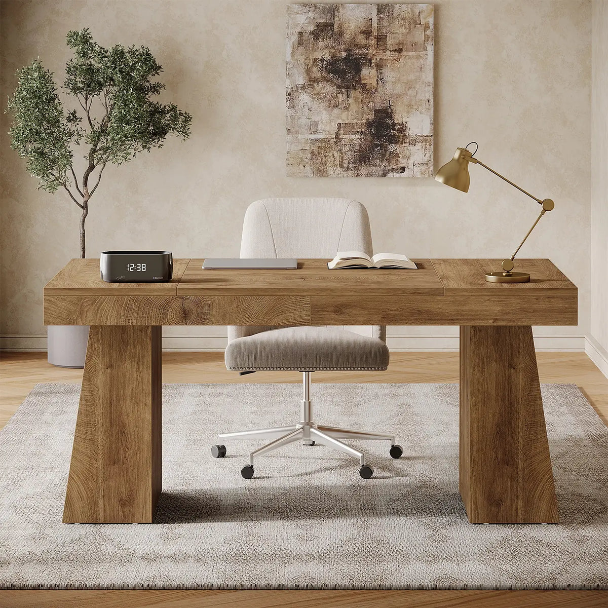 Preventa - Escritorio Ejecutivo Base Pedestal Premium Cafe 140 Cm
