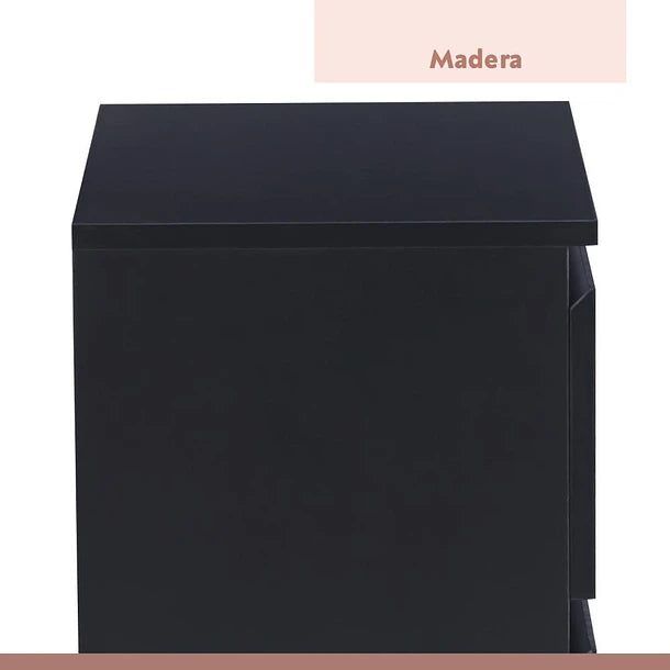 Velador Negro Cajon Doble